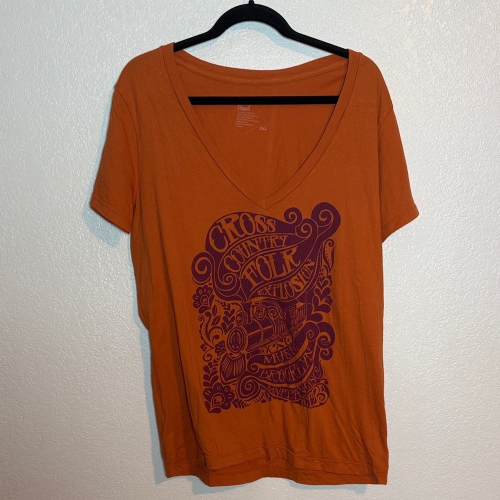 Fossil Orange Purple Train Folk Music Festival Graphic Size 2X